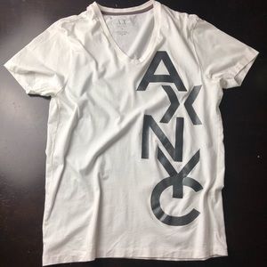 Armani Exchange TShirt V Neck White Size Medium